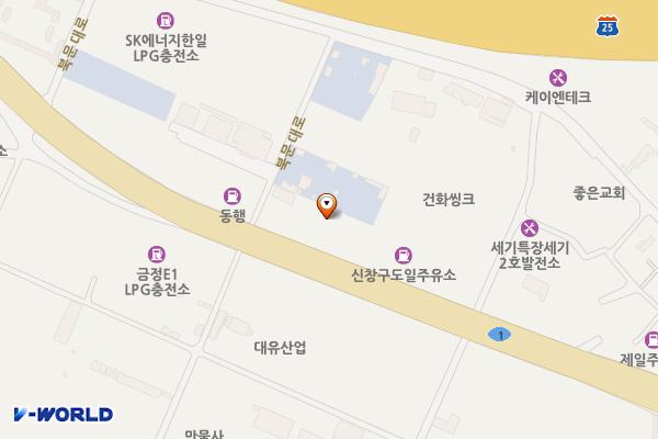 신창LPG충전소 위치 지도 — 전남광주통합특별시 광산구 북문대로 354 (신창동)