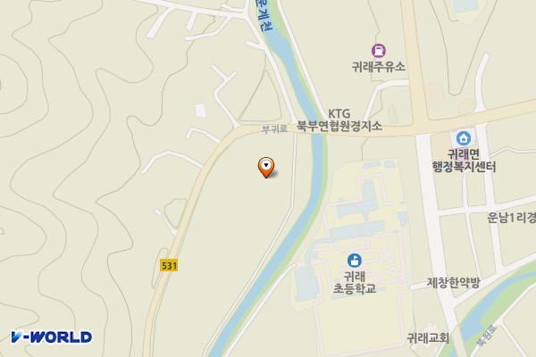 귀래면 공영주차장 위치 지도 — 강원특별자치도 원주시 귀래면 운남리 956