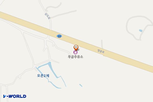 우공주유소 위치 지도 — 전남광주통합특별시 광산구 영광로 3492 (오운동)