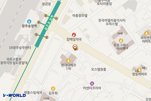 송정역1913시장 주차타워 위치 지도 — 전남광주통합특별시 광산구 송정로 14 (송정동)