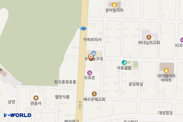 마트몰송헌지점㈜주유소 위치 지도 — 전남광주통합특별시 광산구 사암로 104 (우산동)