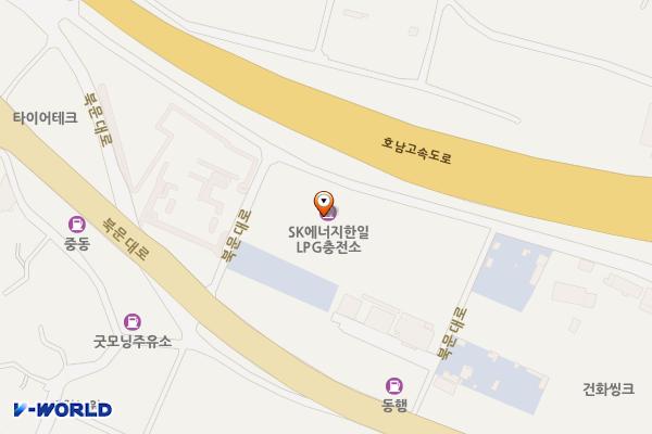 한일 LPG주유소 위치 지도 — 전남광주통합특별시 광산구 북문대로420번길 92 (신창동)