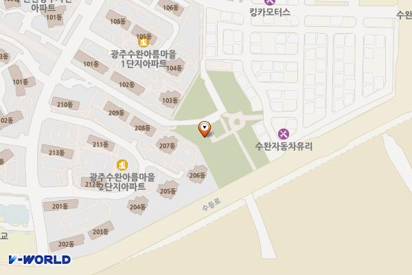 아름공원 위치 지도 — 전남광주통합특별시 광산구 수완로9번길 29-1 (신가동)