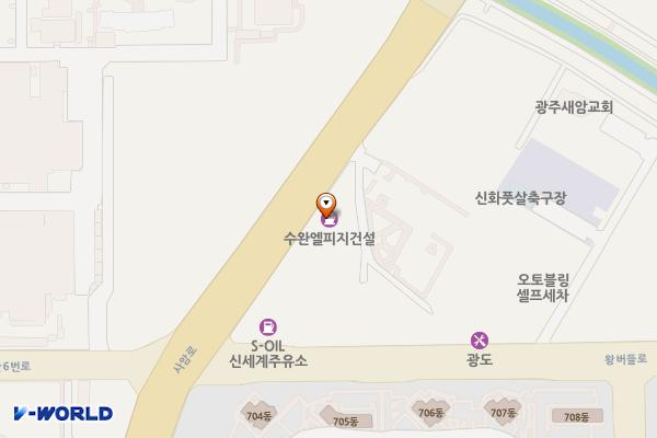 수완LPG충전소 위치 지도 — 전남광주통합특별시 광산구 사암로 668 (장덕동)