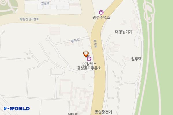 한성골드주유소 위치 지도 — 전남광주통합특별시 광산구 동곡로 407 (월전동)
