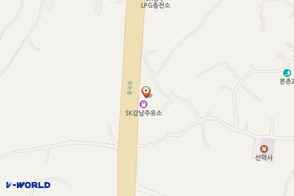 강남주유소 위치 지도 — 전남광주통합특별시 광산구 동곡로 104 (하산동)