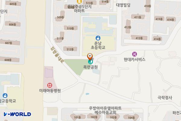 목련 어린이공원 위치 지도 — 전남광주통합특별시 광산구 목련로273번안길 111 (운남동)
