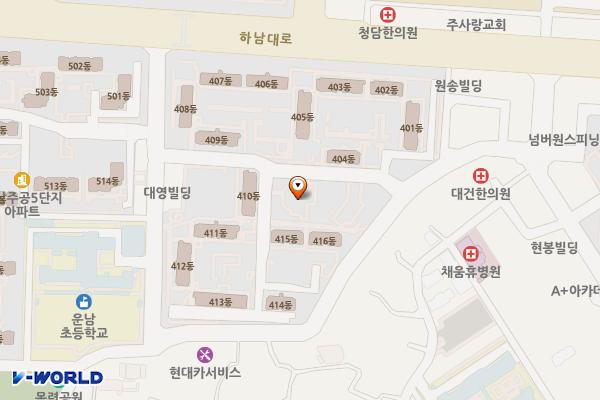 꿈사랑 어린이공원 위치 지도 — 전남광주통합특별시 광산구 운남동 771-4