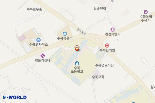 수북초교 위치 지도 — 전남광주통합특별시 담양군 수북면 추성1로 714, 수북초등학교