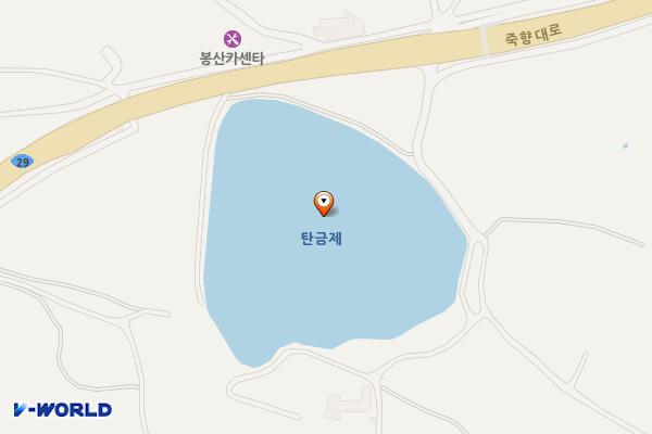 탄금제 위치 지도 — 전남광주통합특별시 담양군 봉산면 기곡리 416