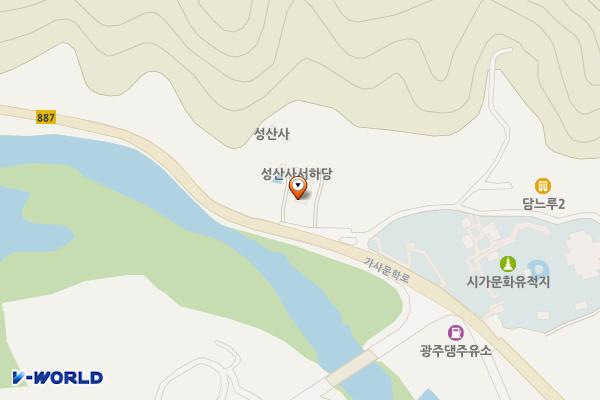식영정 위치 지도 — 전남광주통합특별시 담양군 가사문학면 가사문학로 859