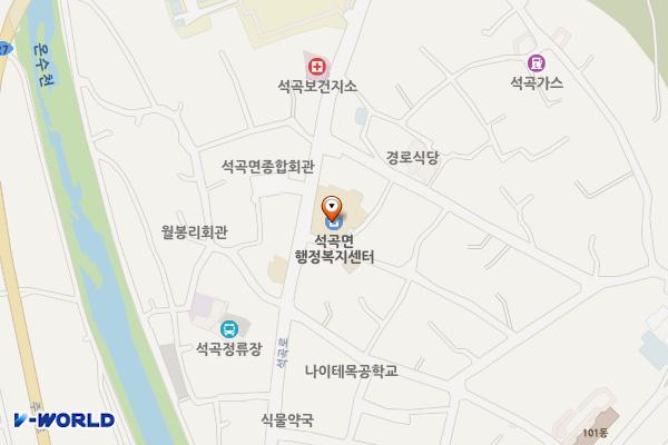 석곡면행정복지센터 위치 지도 — 전남광주통합특별시 곡성군 석곡면 석곡로 70, 석곡면사무소