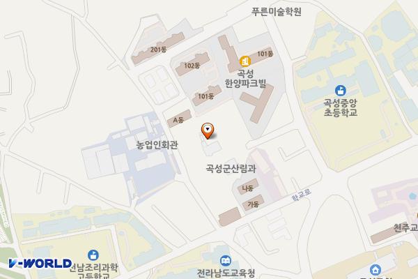 상하수도사업소 화장실 위치 지도 — 전남광주통합특별시 곡성군 곡성읍 학정3길 10-1, 상하수도사업소
