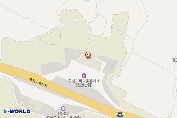 곡성기차마을 휴게소(상행) 위치 지도 — 전남광주통합특별시 곡성군 겸면 호남고속도로 50