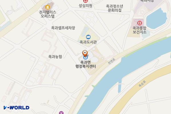옥과면행정복지센터 1층 위치 지도 — 전남광주통합특별시 곡성군 옥과면 천변로 135, 옥과면사무소