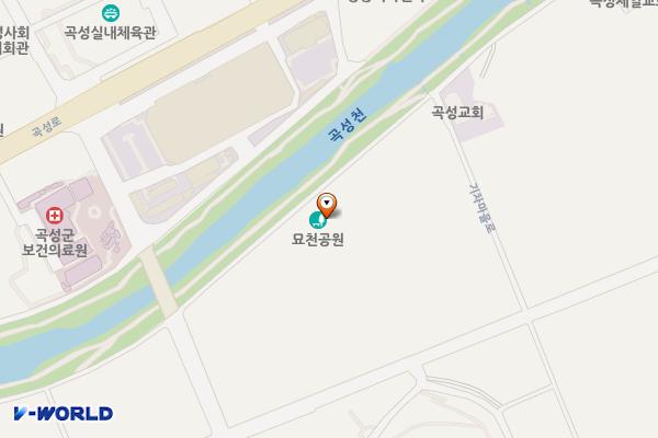충의공원체육시설앞 위치 지도 — 전남광주통합특별시 곡성군 곡성읍 묘천리 76번지 7호