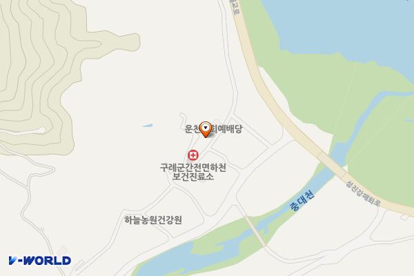 하천 보건진료소 위치 지도 — 전남광주통합특별시 구례군 간전면 하천길 26