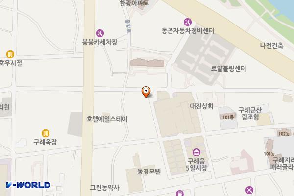 구례 5일시장내 다단지(주차장) 위치 지도 — 전남광주통합특별시 구례군 구례읍 5일시장길 17-4