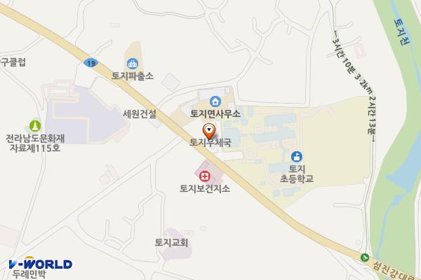 토지우체국 위치 지도 — 전남광주통합특별시 구례군 토지면 섬진강대로 5042 (구산리, 토지우체국)