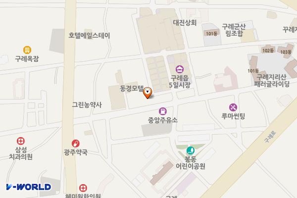 구례5일시장 내 라단지 (어물전) 위치 지도 — 전남광주통합특별시 구례군 구례읍 봉동길 15-1