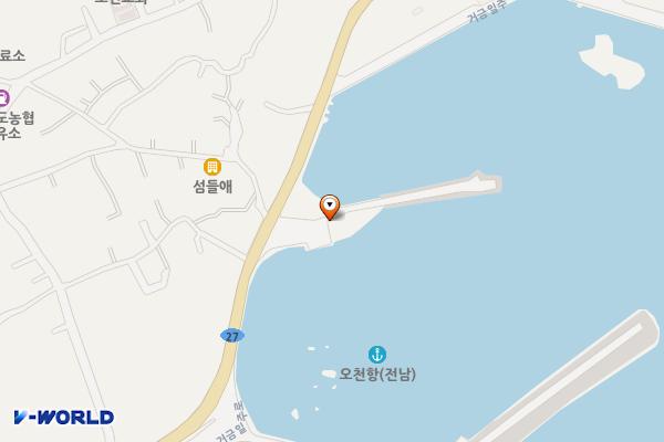 오천항 위치 지도 — 전남광주통합특별시 고흥군 금산면 거금일주로 1616-6, 우산각