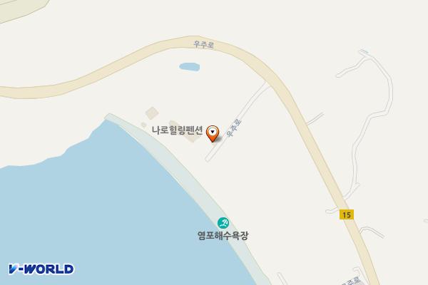 염포해수욕장 위치 지도 — 전남광주통합특별시 고흥군 봉래면 우주로 3810-12