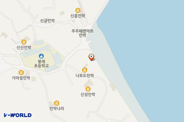 나로우주해수욕장 위치 지도 — 전남광주통합특별시 고흥군 봉래면 신금길 30-8