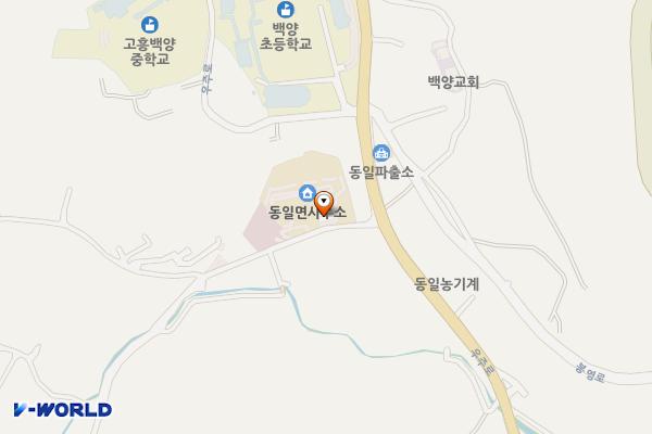 동일면사무소1F 위치 지도 — 전남광주통합특별시 고흥군 동일면 양화길 8