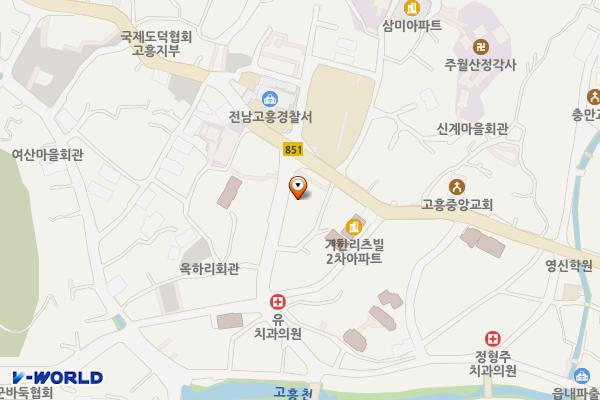 고흥우체국 위치 지도 — 전남광주통합특별시 고흥군 고흥읍 봉황길 5, 고흥우체국