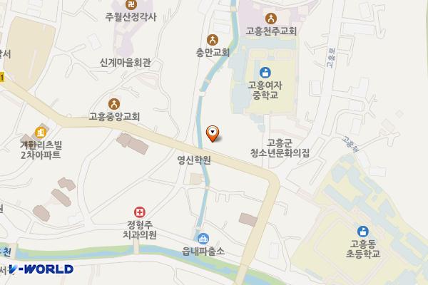 고흥아트센터 위치 지도 — 전남광주통합특별시 고흥군 고흥읍 흥양길 10, KT&G고흥지점