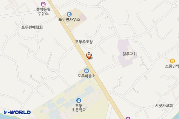 포두우체국 위치 지도 — 전남광주통합특별시 고흥군 포두면 우주로 613-1, 포두우체국