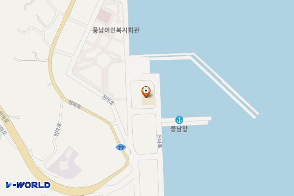 풍남항(풍남출장소) 위치 지도 — 전남광주통합특별시 고흥군 풍양면 천마로 1418-17