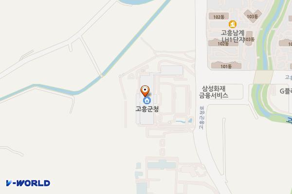 고흥군청4F 위치 지도 — 전남광주통합특별시 고흥군 고흥읍 고흥군청로 1