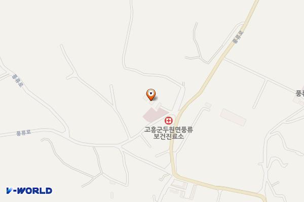 풍류보건진료소 위치 지도 — 전남광주통합특별시 고흥군 두원면 풍류로 155