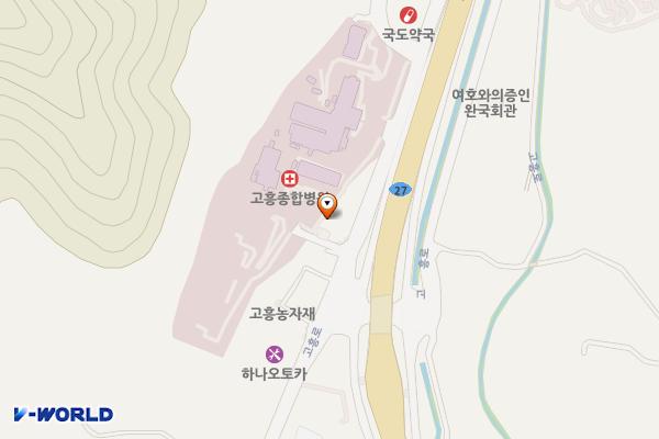 고흥군노인전문요양원 위치 지도 — 전남광주통합특별시 고흥군 고흥읍 고흥로 1923-5, 고흥종합노인요양원