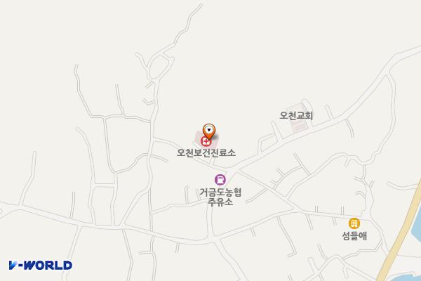 오천보건진료소 위치 지도 — 전남광주통합특별시 고흥군 금산면 오천서당길 14-11