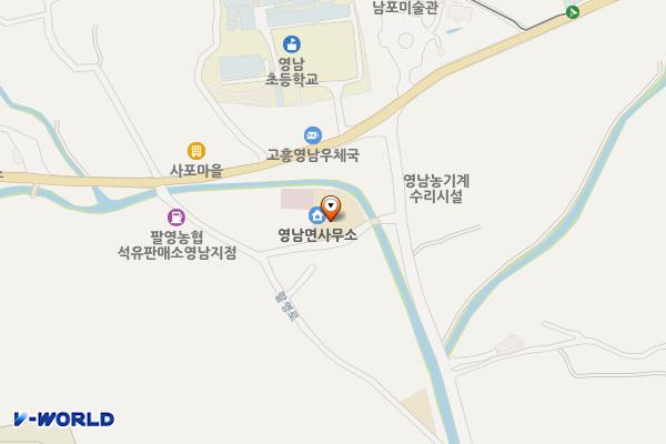 영남면보건지소 위치 지도 — 전남광주통합특별시 고흥군 영남면 해맞이로 10