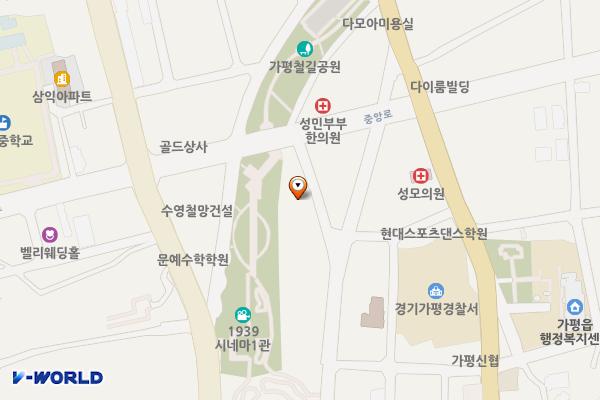 어린이음악놀이터 옆 공영주차장 위치 지도 — 경기도 가평군 가평읍 대곡리 163-6