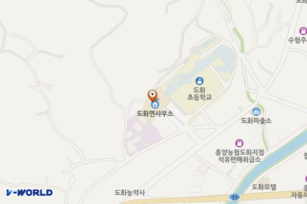 도화면사무소 위치 지도 — 전남광주통합특별시 고흥군 도화면 오치길 37
