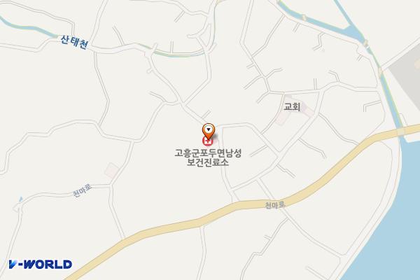 남성보건진료소 위치 지도 — 전남광주통합특별시 고흥군 포두면 남성3길 9