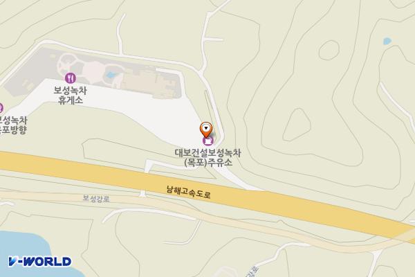 보성녹차(목포)휴게소화장실 위치 지도 — 전남광주통합특별시 보성군 미력면 남해고속도로 63, 보성녹차(목포)휴게소