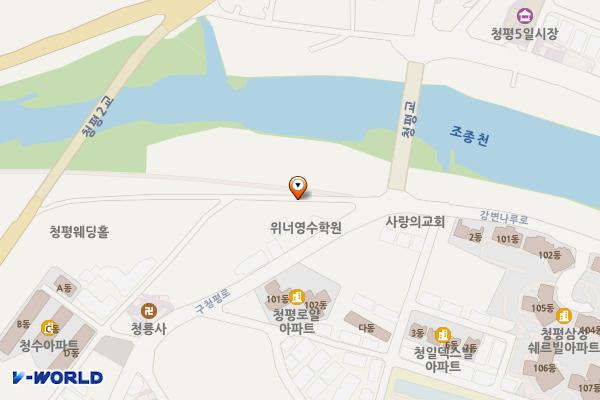 무료 공영주차장(1) 위치 지도 — 경기도 가평군 청평면 청평리 627-9