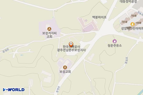 한국전력공사(본관2층) 위치 지도 — 전남광주통합특별시 보성군 보성읍 송재로 53
