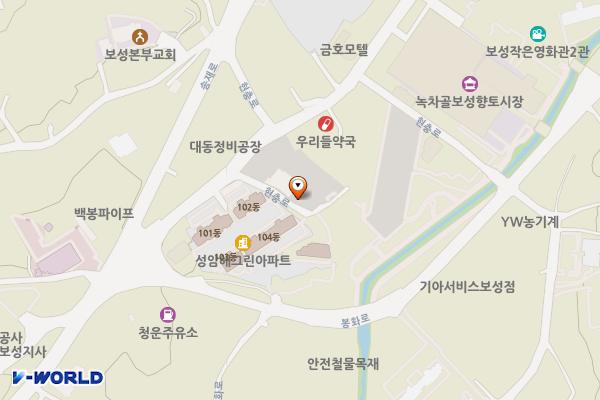 보성터미널(1층) 위치 지도 — 전남광주통합특별시 보성군 보성읍 현충로 20