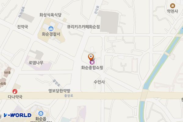 화순군 도시재생사업 향청리 편의시설 위치 지도 — 전남광주통합특별시 화순군 화순읍 자치샘로 49-1