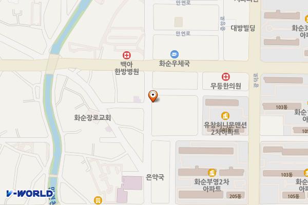 광덕문화광장 공중화장실 위치 지도 — 전남광주통합특별시 화순군 화순읍 만연로 40