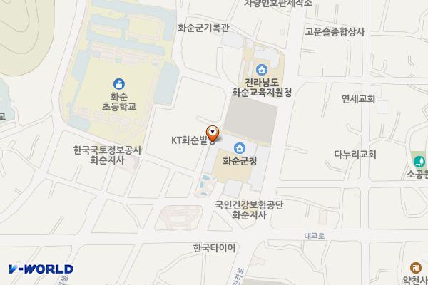 화순군청의회동화장실 위치 지도 — 전남광주통합특별시 화순군 화순읍 동헌길 23