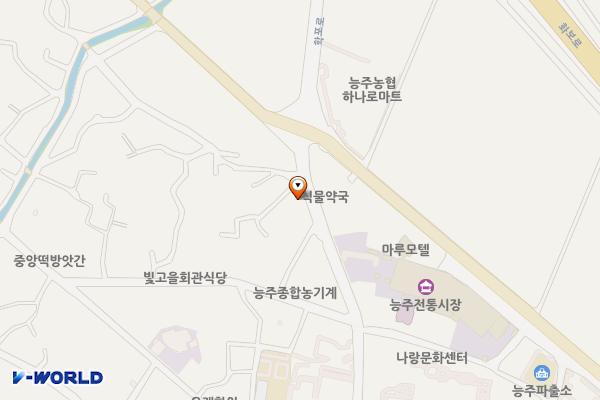 능주버스 정류장 공중화장실 위치 지도 — 전남광주통합특별시 화순군 능주면 죽수길 93