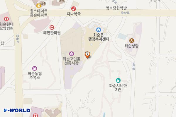 화순읍 주민자치센터 위치 지도 — 전남광주통합특별시 화순군 화순읍 중앙로 20-5