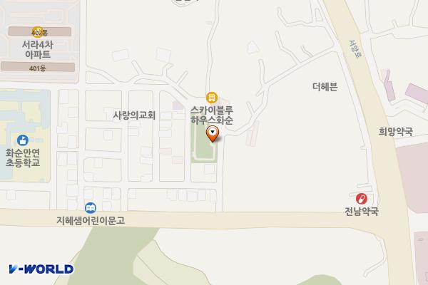 신기제2공원 공중화장실 위치 지도 — 전남광주통합특별시 화순군 화순읍 용곡3길 100